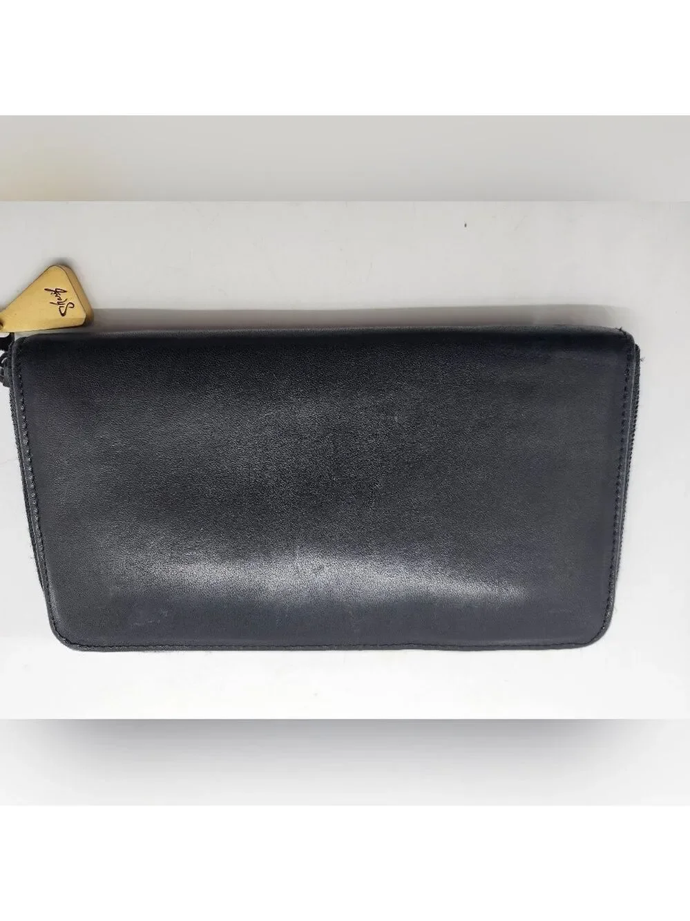 American by Sharif Zip Black‎ Leather Wallet Wristlet So Soft